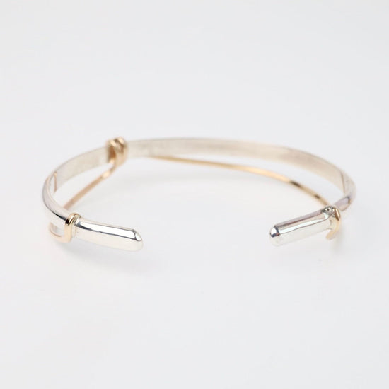 BRC-GF Sterling Silver Single Wrap Cuff with Gold Filled Wrap