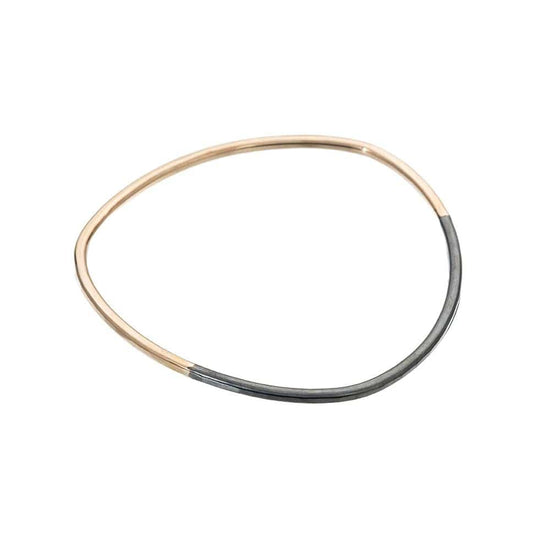 Load image into Gallery viewer, BRC-GF Thick Black &amp;amp; Gold Individual Bangle Bracelet
