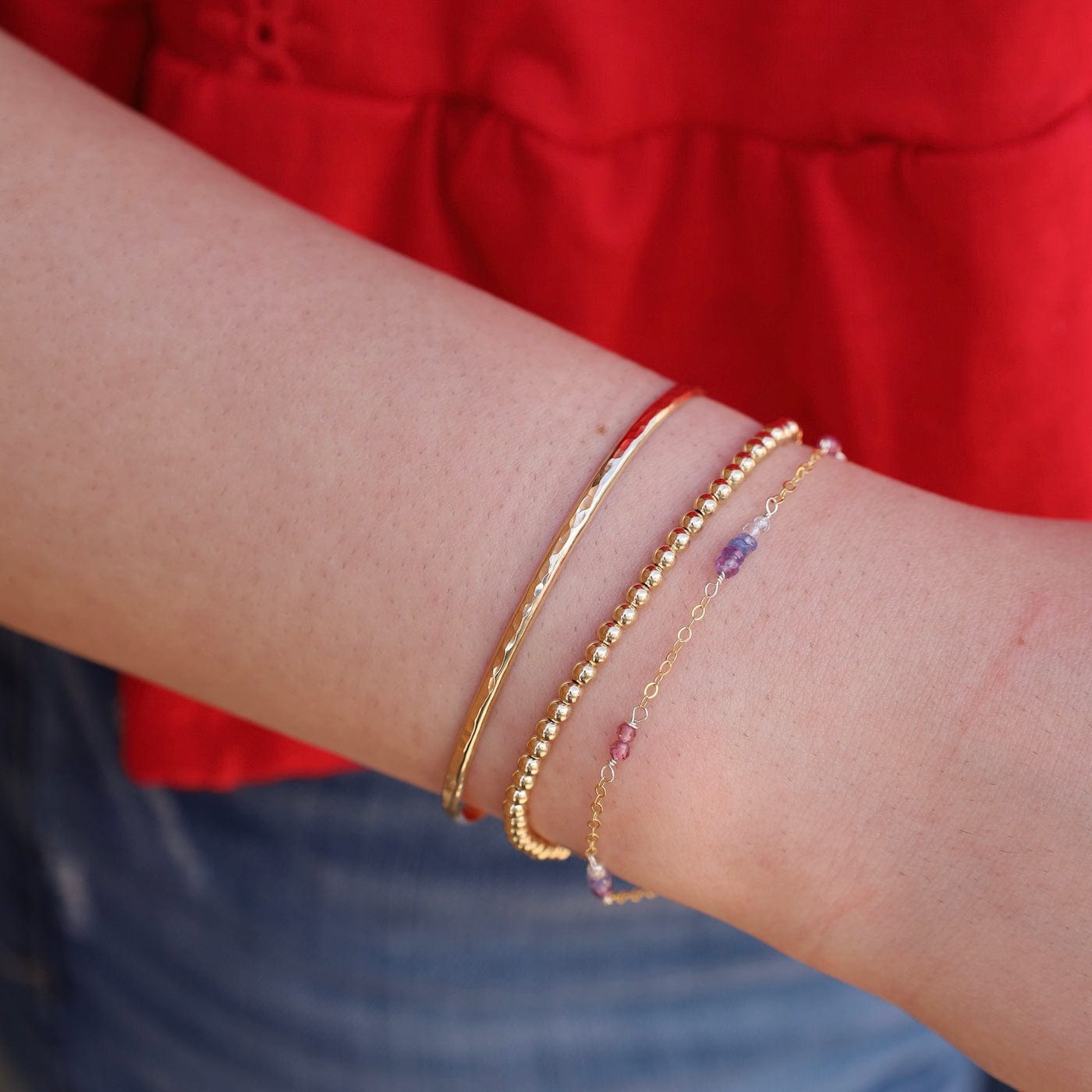 BRC-GF Thin Hammered Gold Filled Cuff