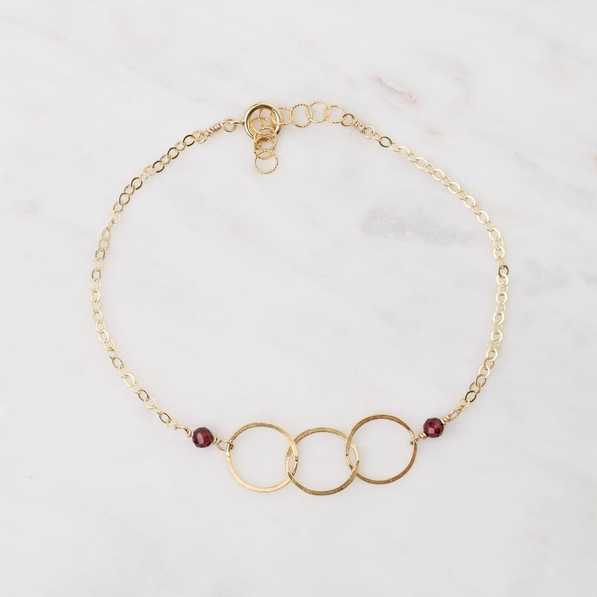 BRC-GF Triple Circle Garnet Bracelet