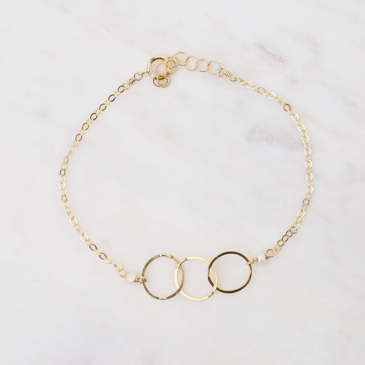 BRC-GF Triple Circle Pearl Bracelet Gold