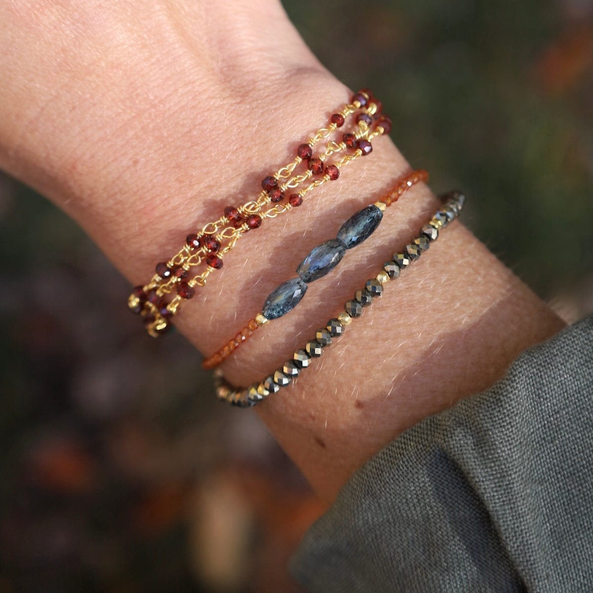 Triple Strand Garnet Bracelet – Dandelion Jewelry