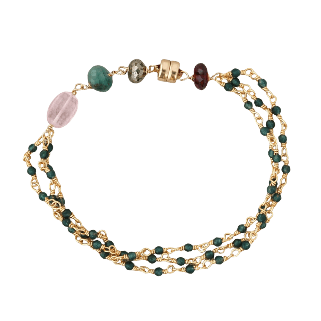 BRC- GF Triple Strand Grandidierite Bracelet