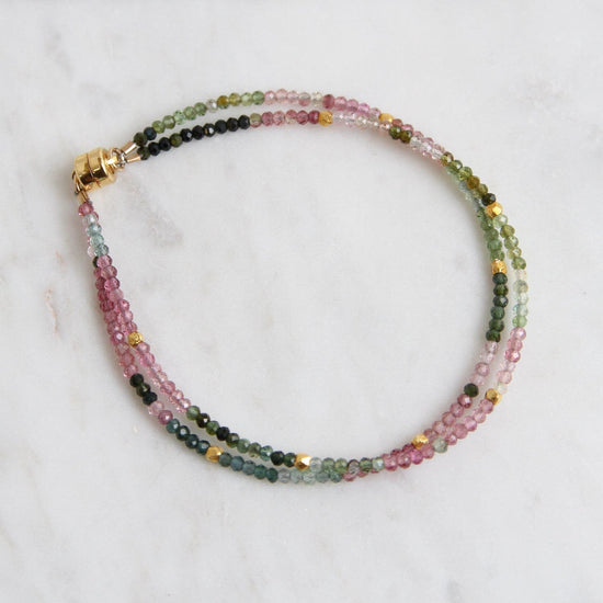 Two Rainbow Tourmaline Bracelet – Dandelion Jewelry