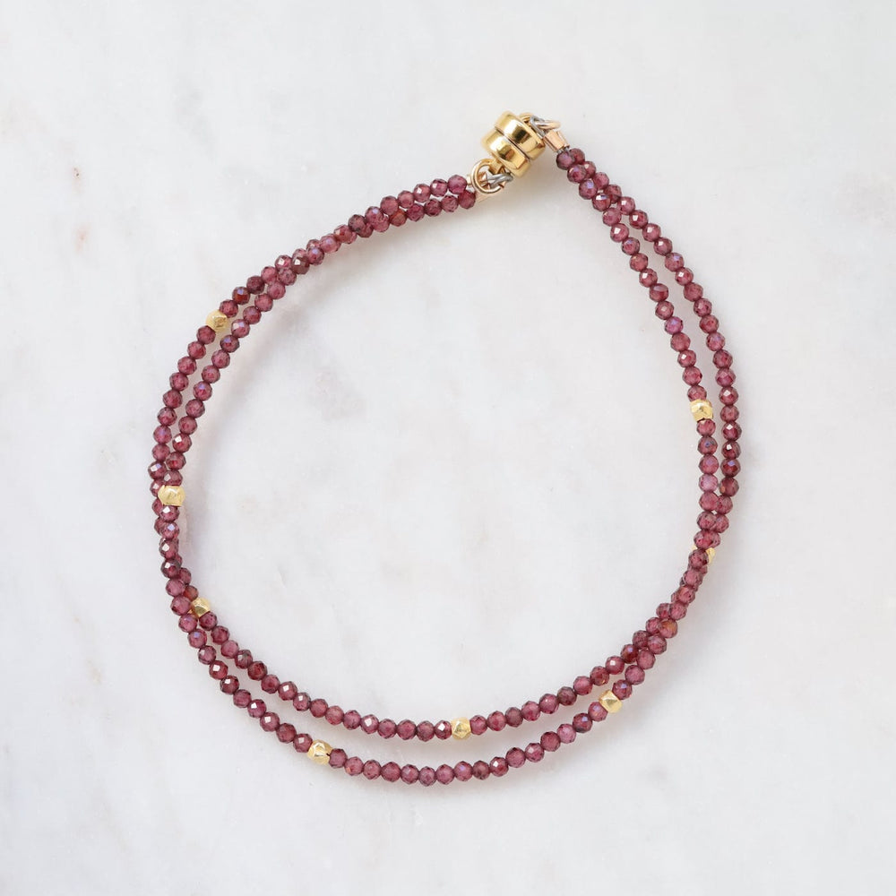 BRC- GF Two Strand Red Garnet Bracelet