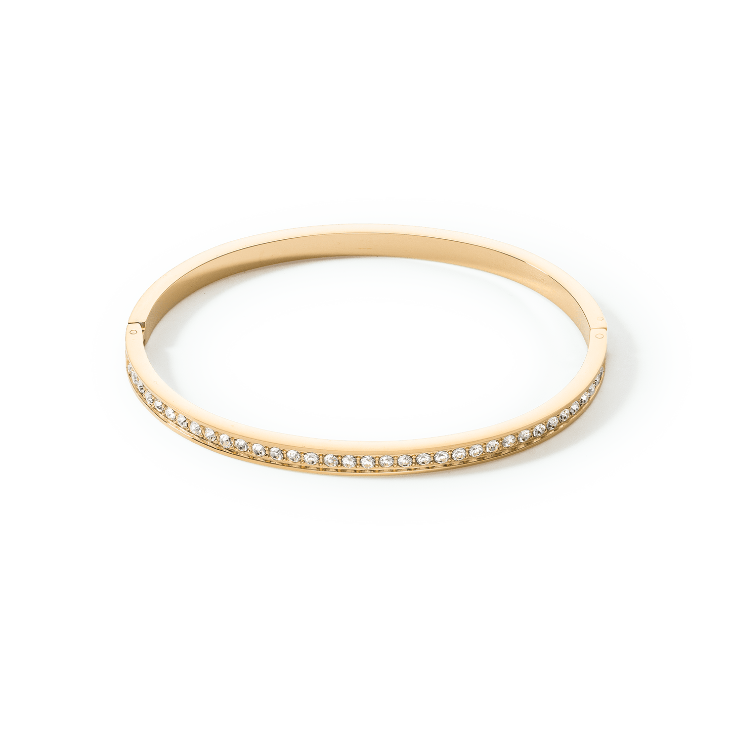 BRC Gold Stainless Steel & Crystal Bangle