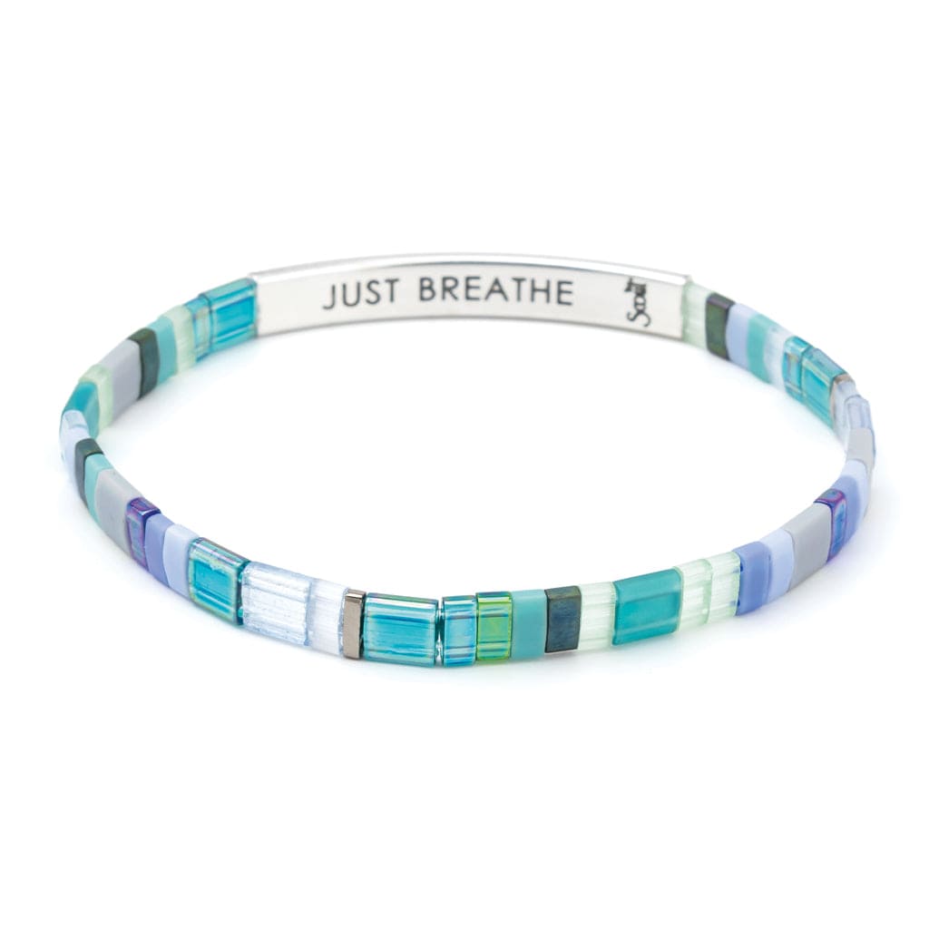 BRC Good Karma Miyuki Bracelet |  Just Breathe - Turquoise/Green/Silver