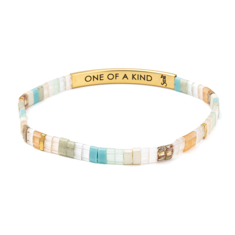 
                      
                        BRC Good Karma Miyuki Bracelet | One Of A Kind - Mint/Peach/Gold
                      
                    