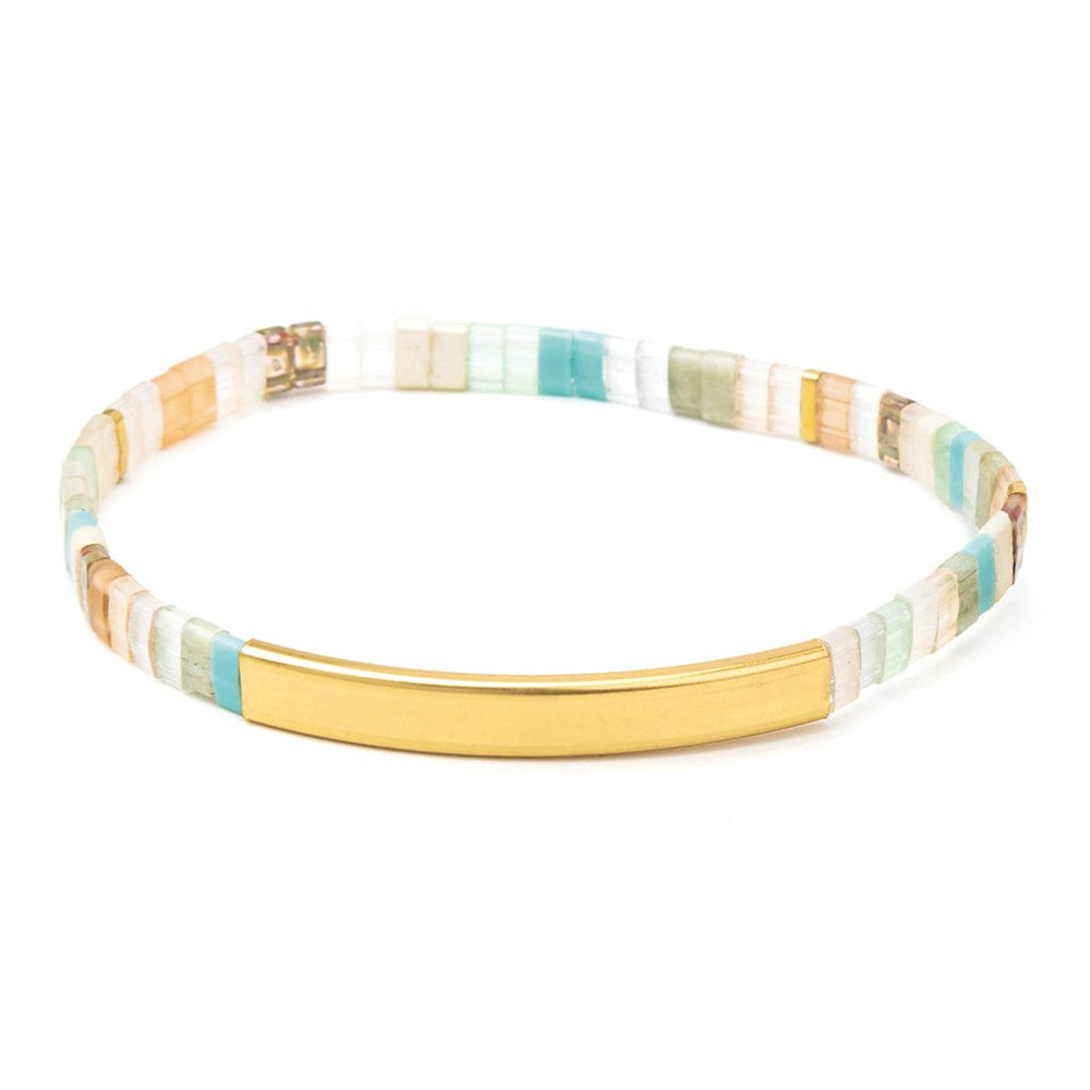 
                      
                        BRC Good Karma Miyuki Bracelet | One Of A Kind - Mint/Peach/Gold
                      
                    