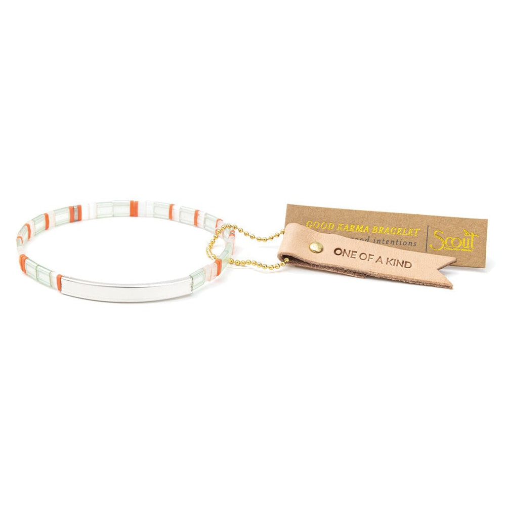 
                      
                        BRC Good Karma Miyuki Bracelet | One Of A Kind - Mist/Salmon/Silver
                      
                    