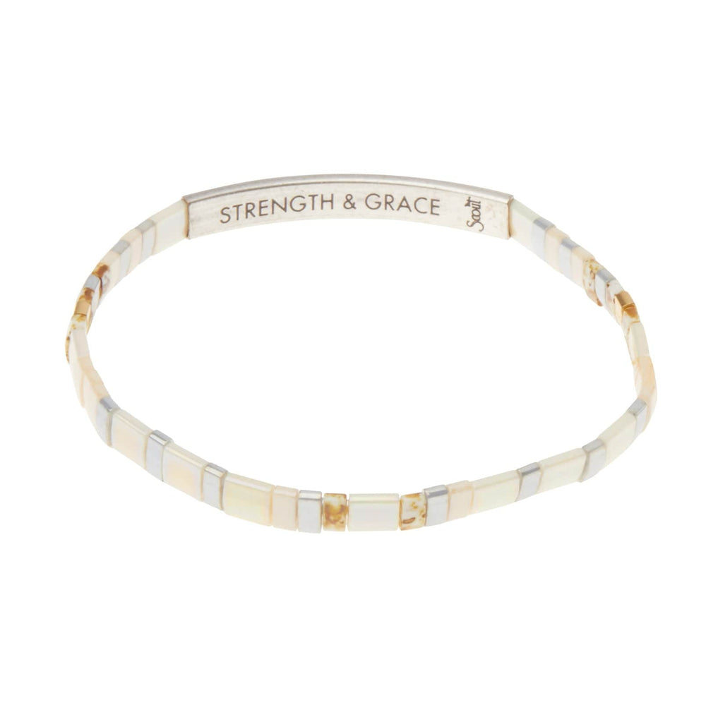 BRC Good Karma Miyuki Bracelet | Strength & Grace - Ivory/Silver