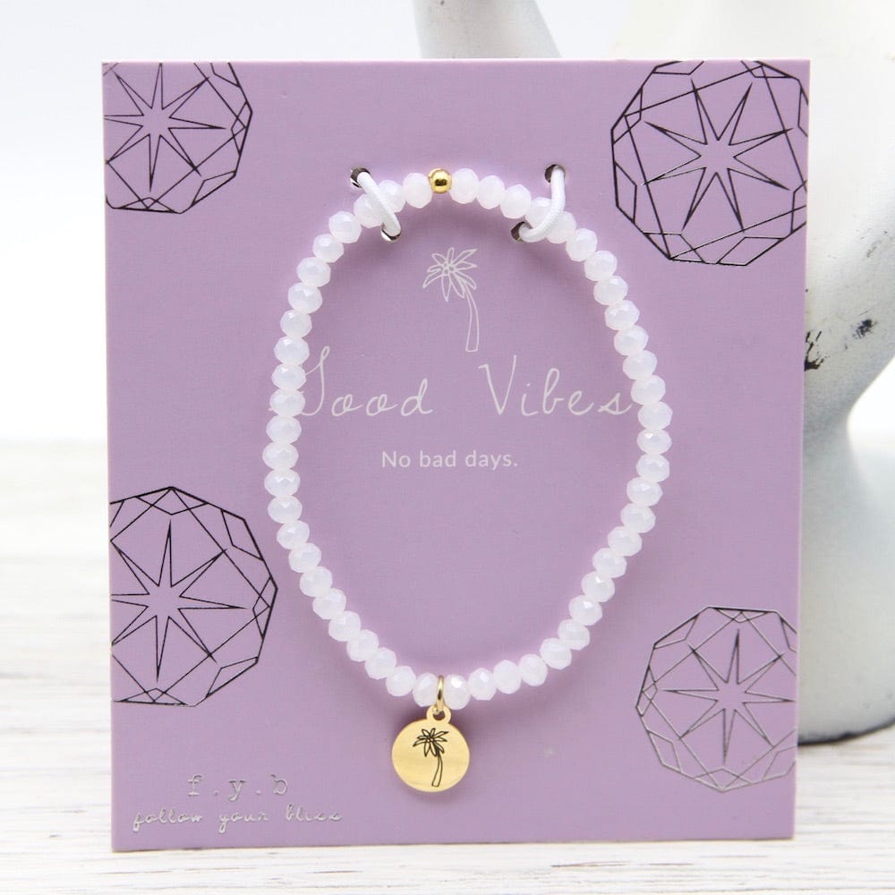 
                      
                        BRC Good Vibes ~ Stretchy White Crystal Bracelet
                      
                    