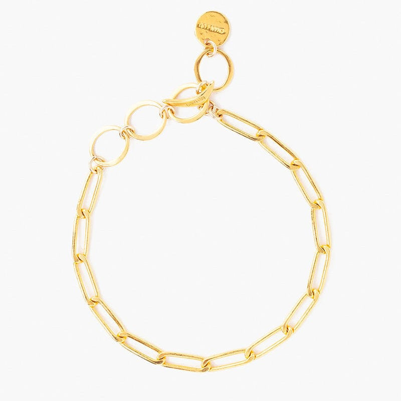 BRC-GPL 18K Gold Plated Sterling Silver Chain Link Bracelet