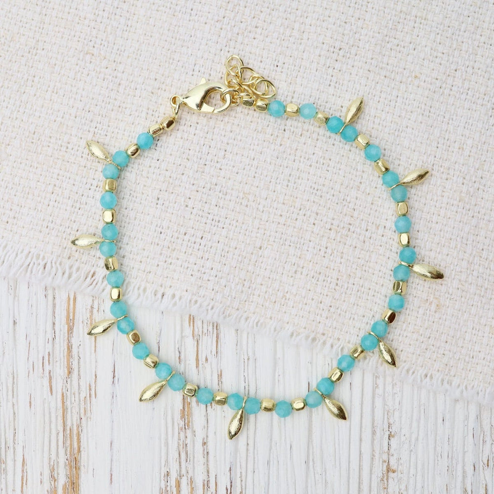 
                      
                        BRC-GPL Amazonite Gold Charm Beaded Bracelet
                      
                    