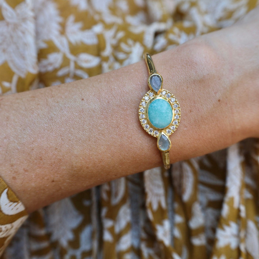 
                  
                    BRC-GPL Amazonite & Pave Zirconia Cuff Bracelet
                  
                