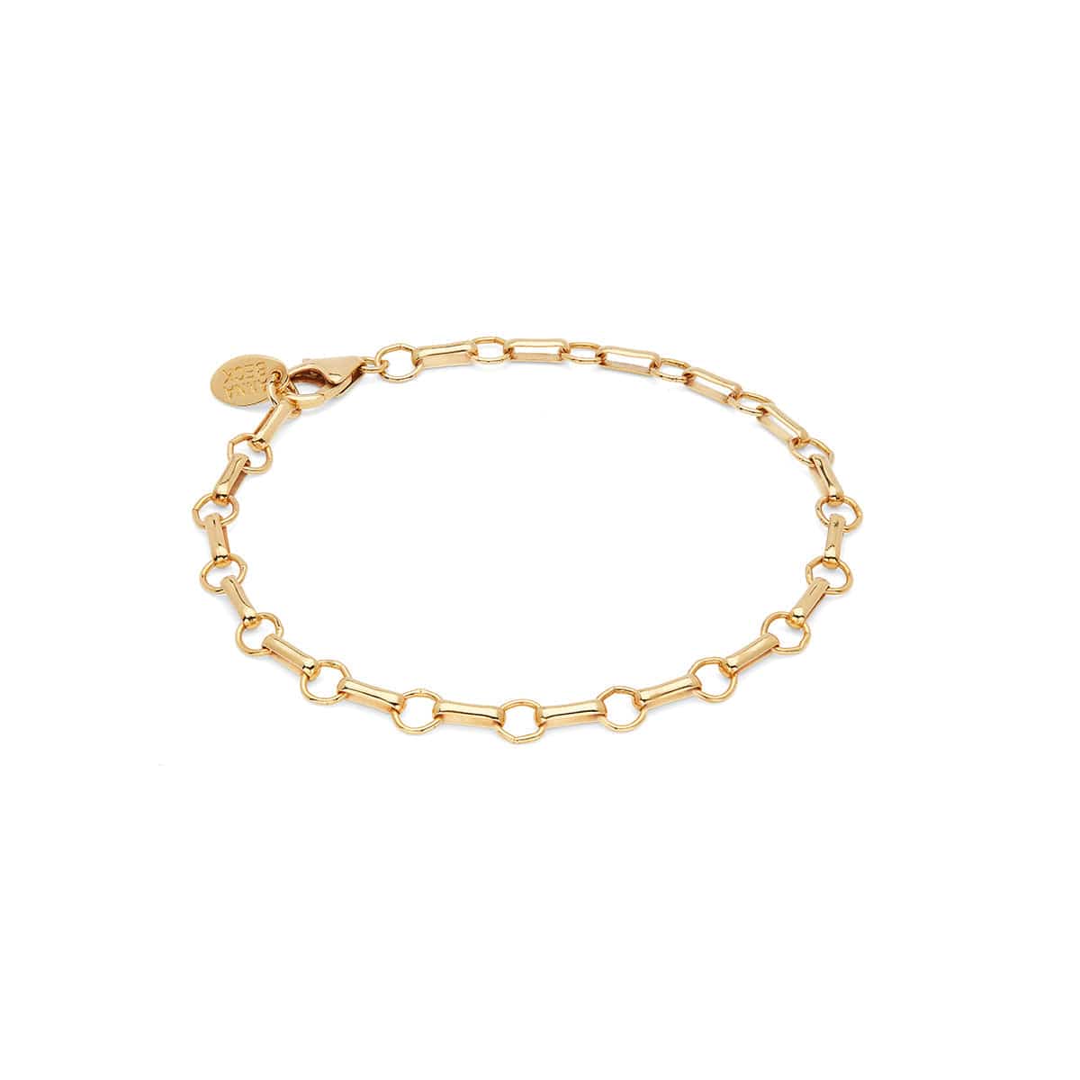 BRC-GPL Bar & Ring Chain Bracelet - Gold