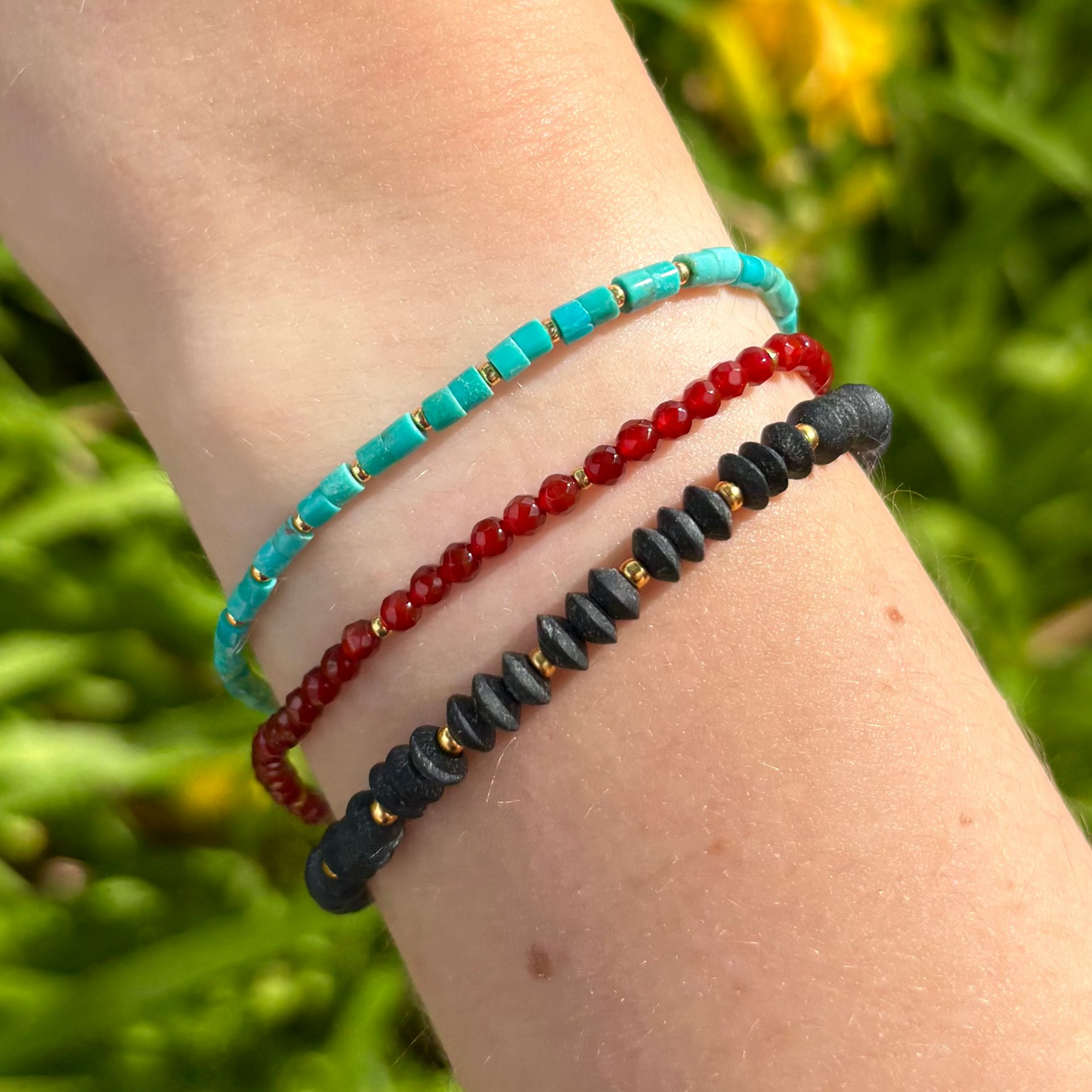 BRC-GPL Black Trio Friendship Bracelet Set