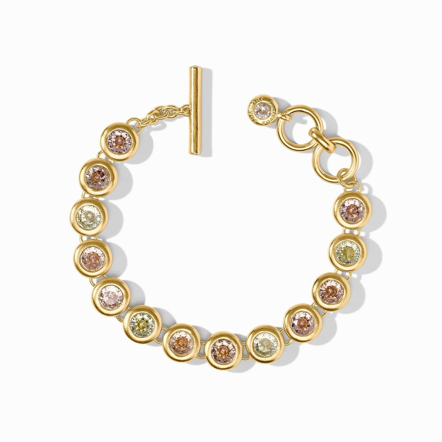 BRC-GPL Champagne Radiance Rainbow Tennis Bracelet
