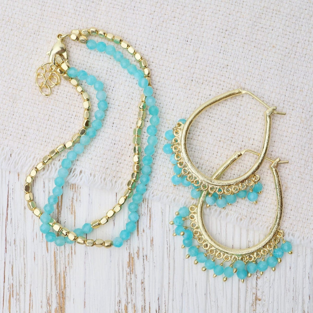 
                      
                        BRC-GPL Double Strand Amazonite and Gold Beaded Bracelet
                      
                    