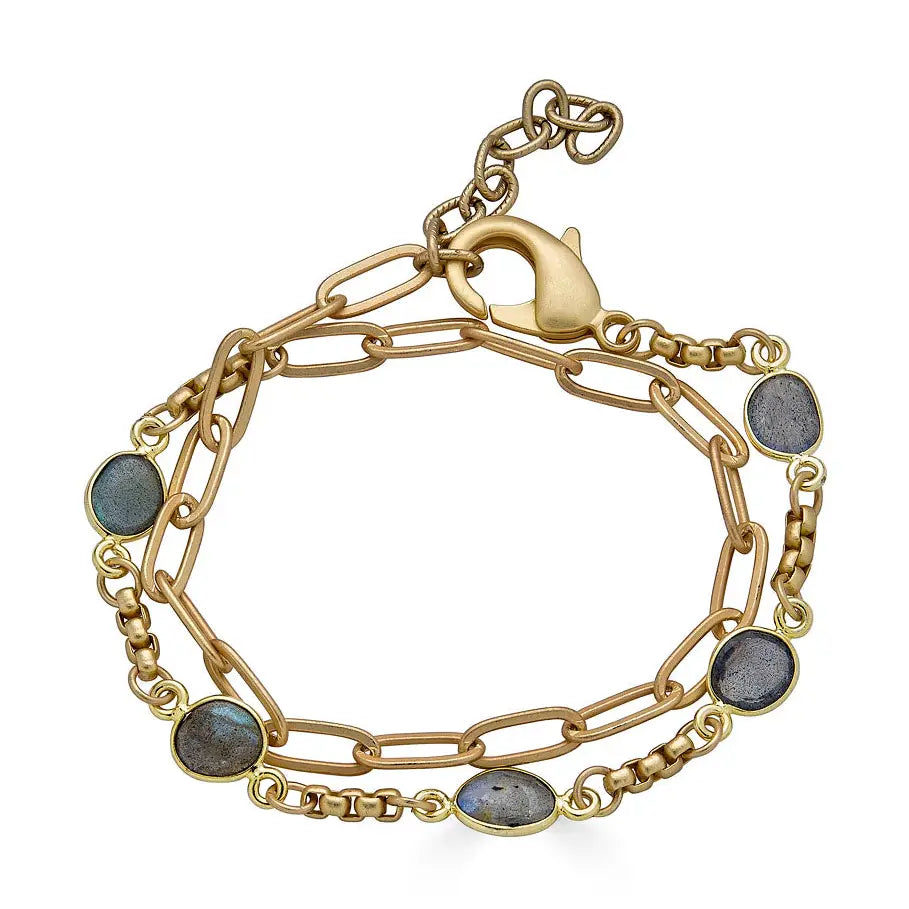 BRC-GPL Double Wrap Labradorite Bracelet
