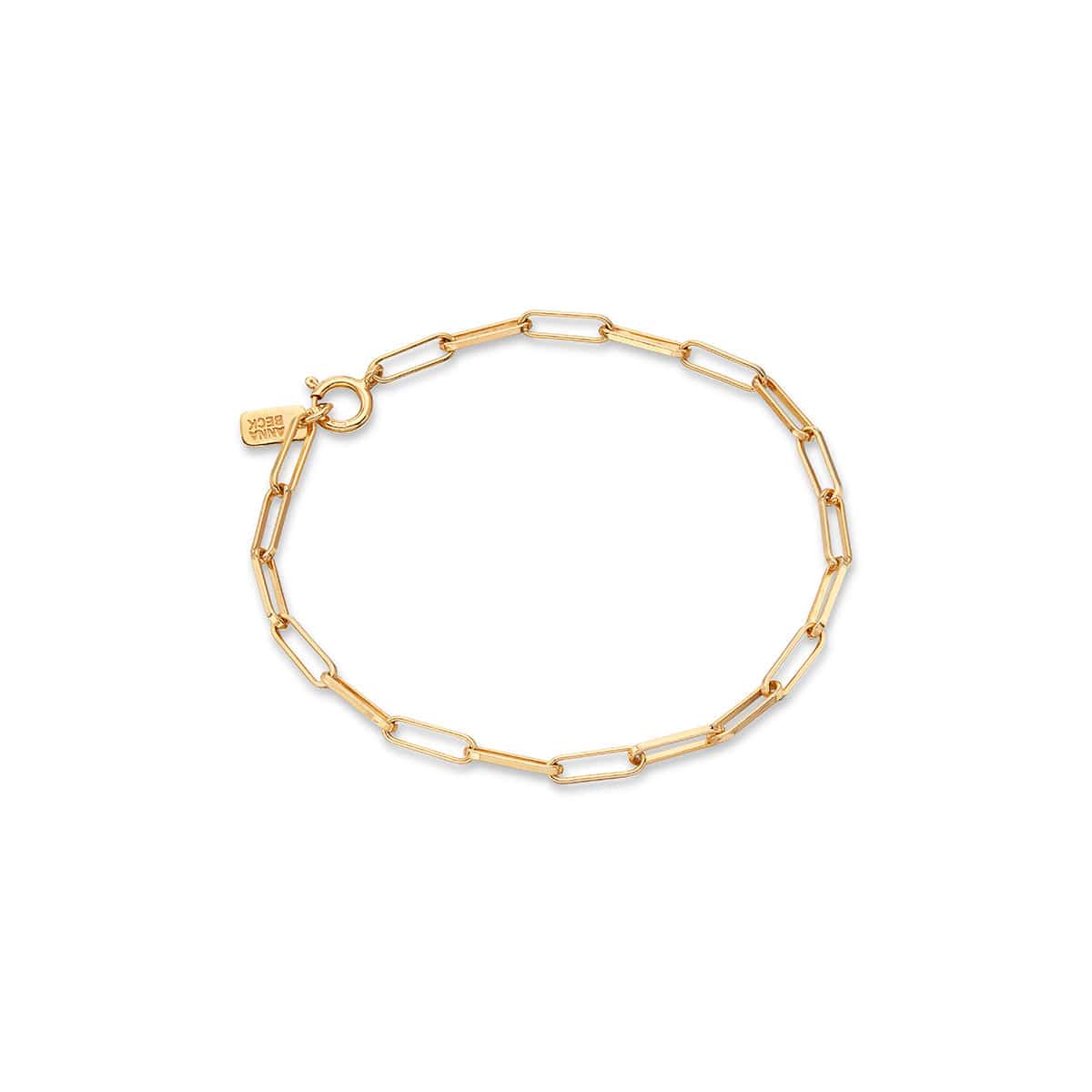 BRC-GPL Elongated Box Chain Bracelet - Gold