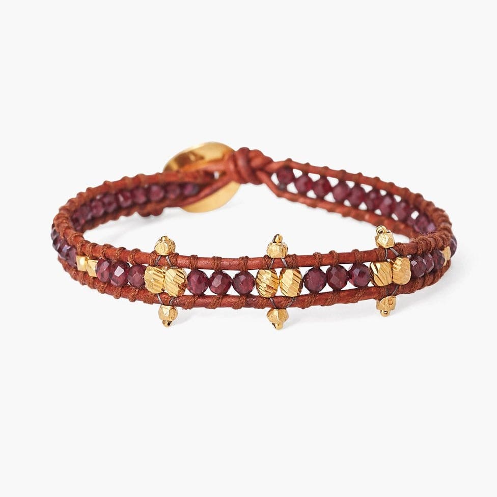 
                      
                        BRC-GPL Garnet And Gold Plated 6" Wrap Bracelet
                      
                    