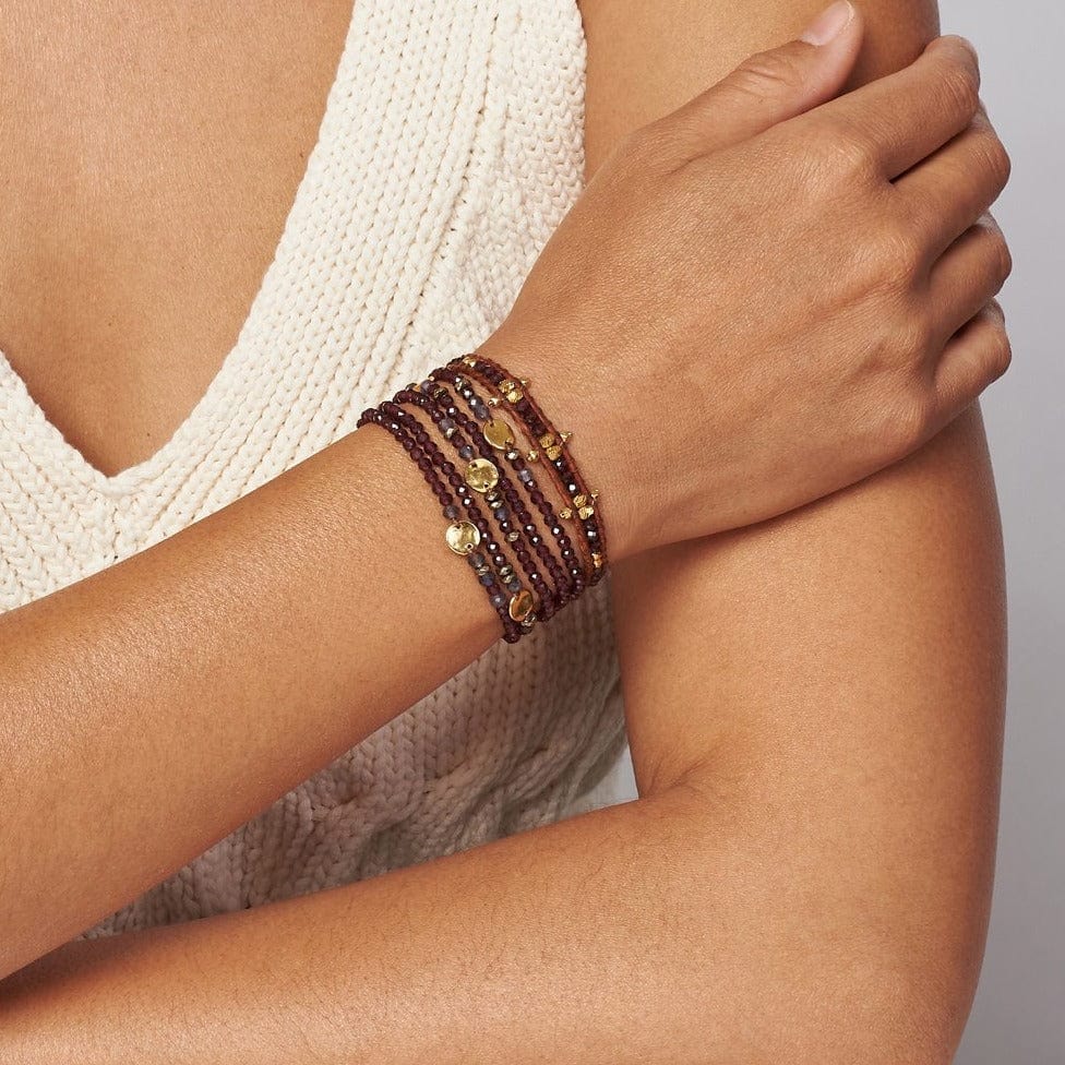 
                      
                        BRC-GPL Garnet And Gold Plated 6" Wrap Bracelet
                      
                    