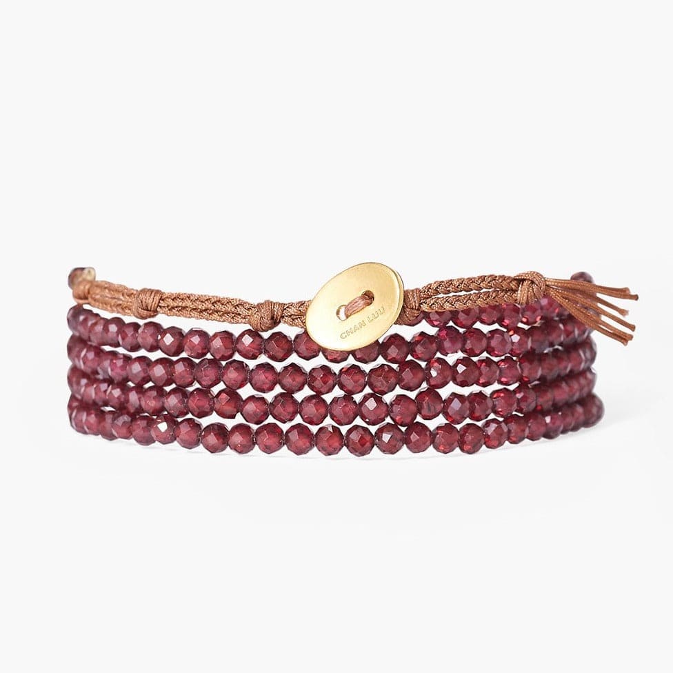 
                      
                        BRC-GPL Garnet Mix Gold Coin Naked Wrap Bracelet
                      
                    