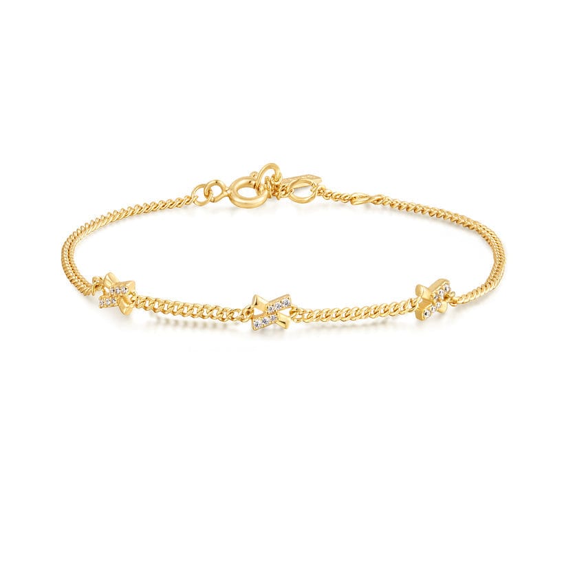 BRC-GPL Gold Cross Station Bracelet