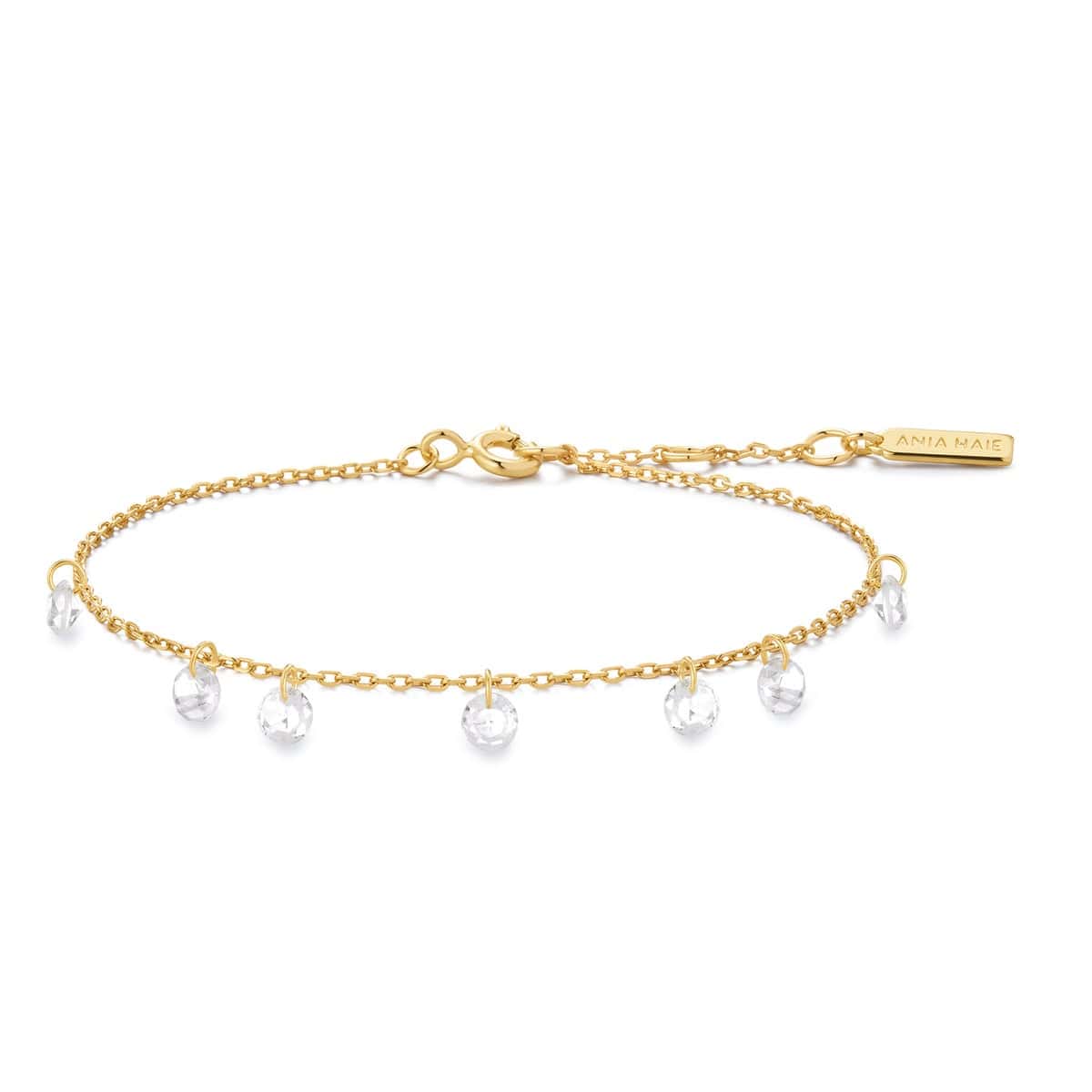 BRC-GPL Gold Droplet Station Bracelet