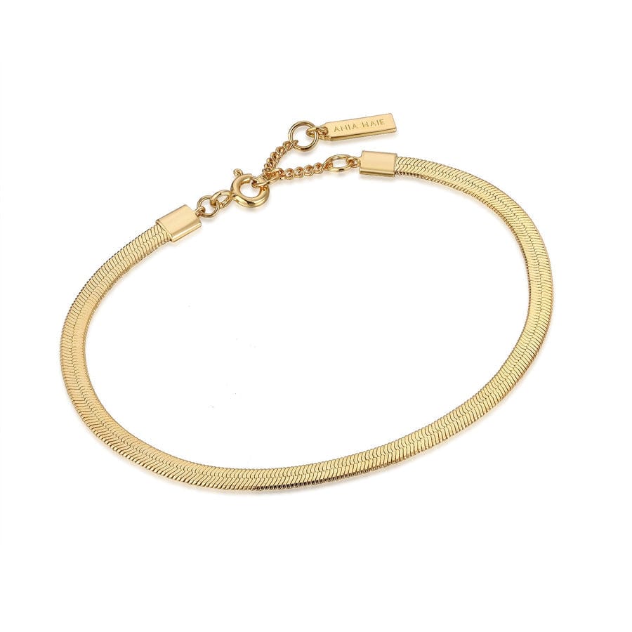 BRC-GPL Gold Flat Snake Chain Bracelet
