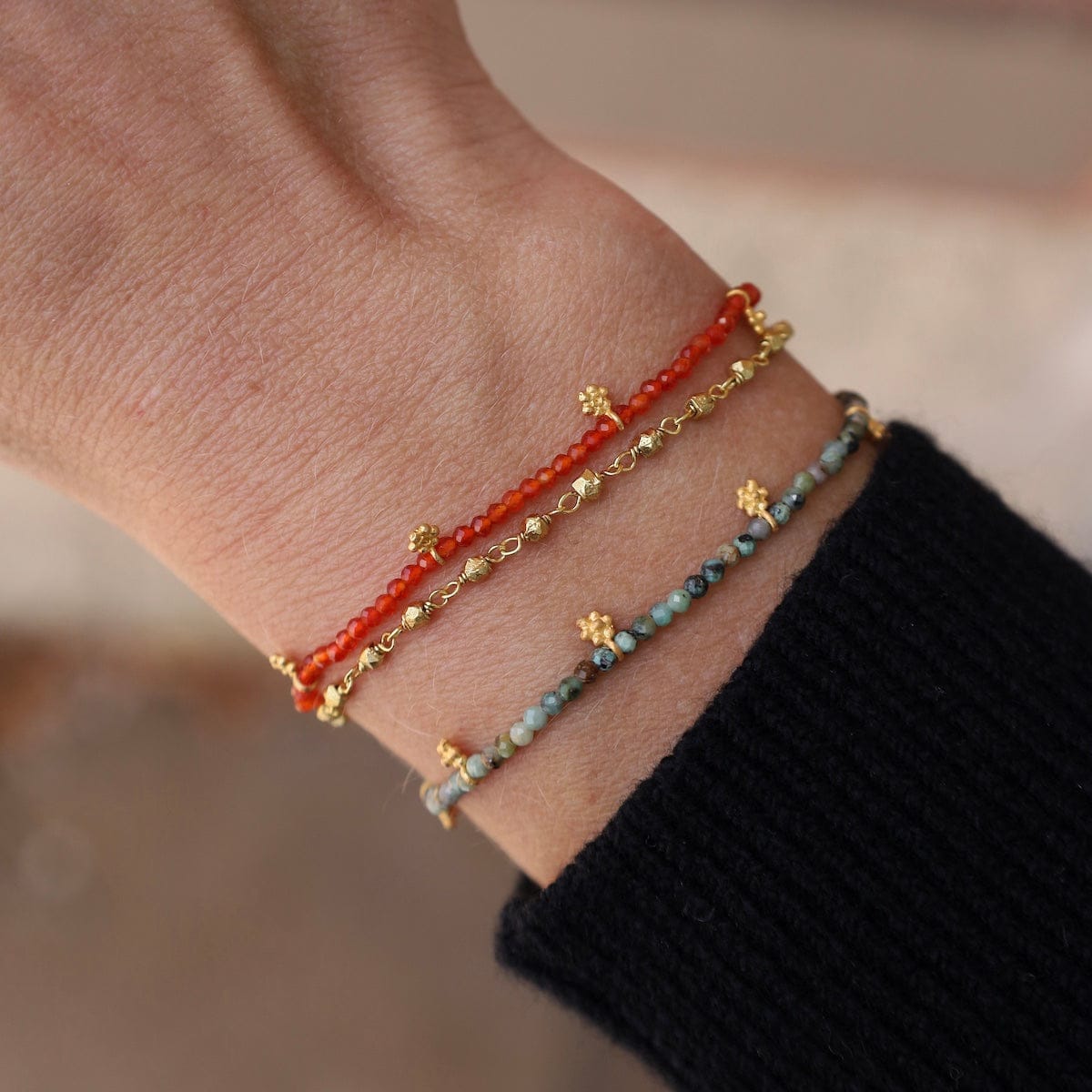 BRC-GPL Gold Handcrafted Beads Bracelet