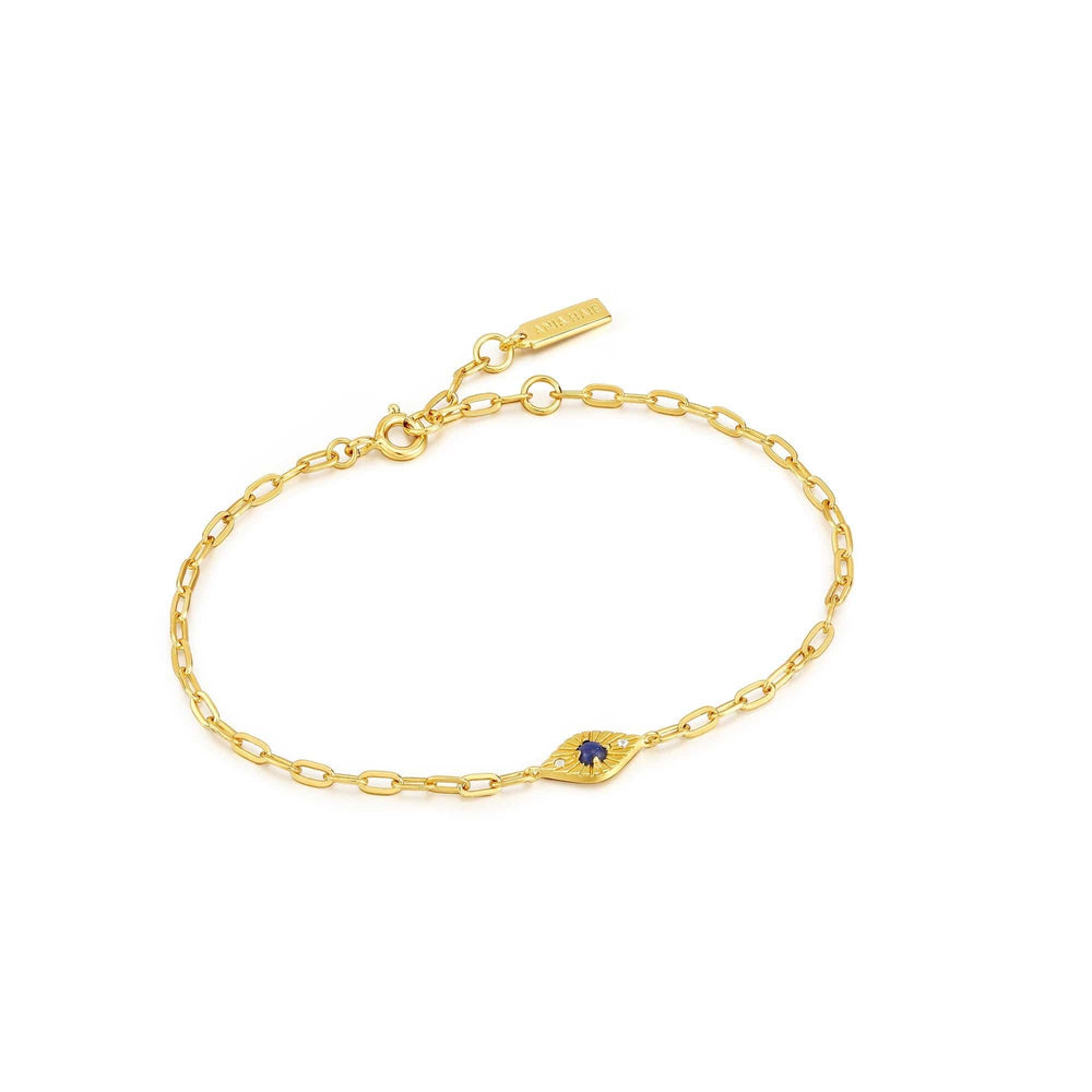 BRC-GPL Gold Lapis Evil Eye Bracelet