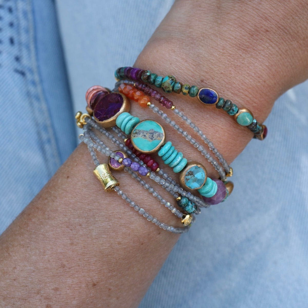 
                      
                        BRC-GPL Gold Lapis, Purple & Blue Turquoise Ovals Bracelet
                      
                    