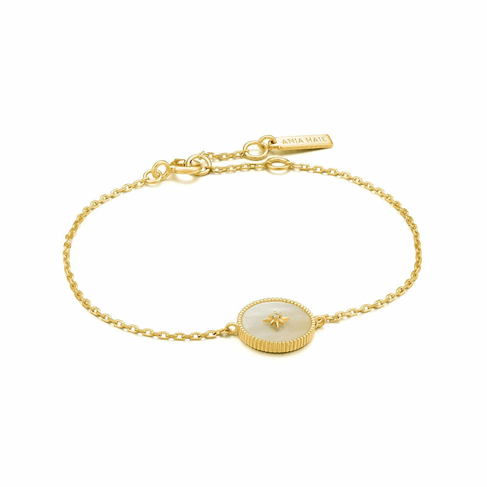 
                      
                        BRC-GPL Gold Mother Of Pearl Emblem Bracelet
                      
                    