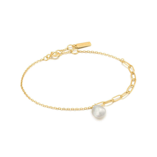 BRC-GPL Gold Pearl Chunky Bracelet