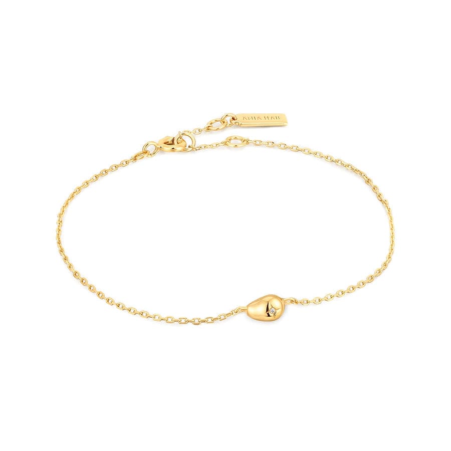 
                      
                        BRC-GPL Gold Pebble Sparkle Chain Bracelet
                      
                    