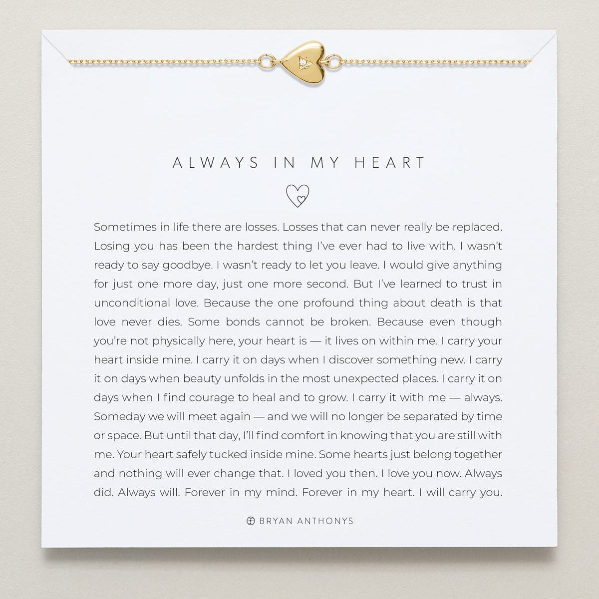 BRC-GPL Gold Plated Always in My Heart Icon Bracelet