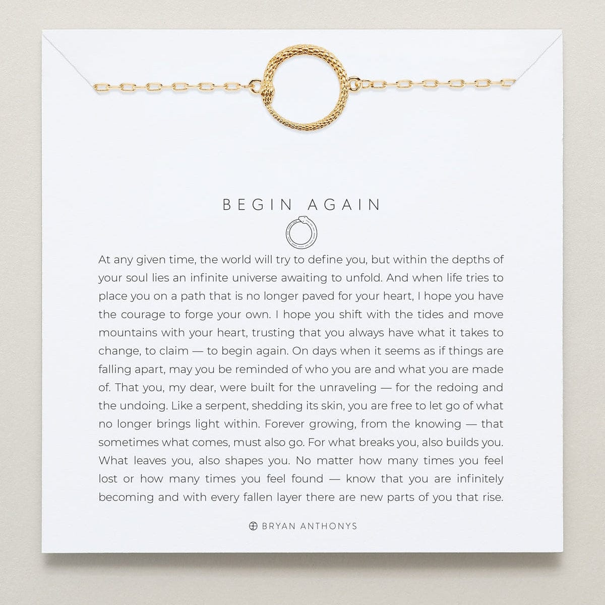 BRC-GPL Gold Plated Begin Again Bracelet