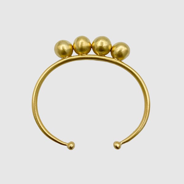 BRC-GPL Gold Plated Brass Four Ball Cuff Bracelet