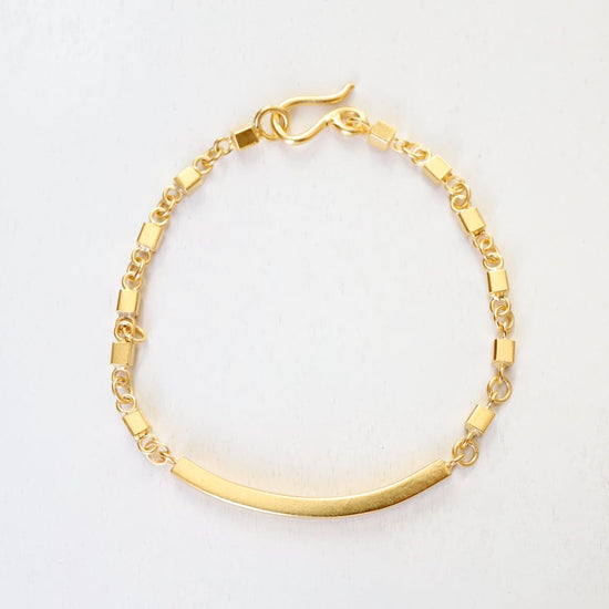 BRC-GPL Gold Plated Handmade Box Chain ID Bracelet