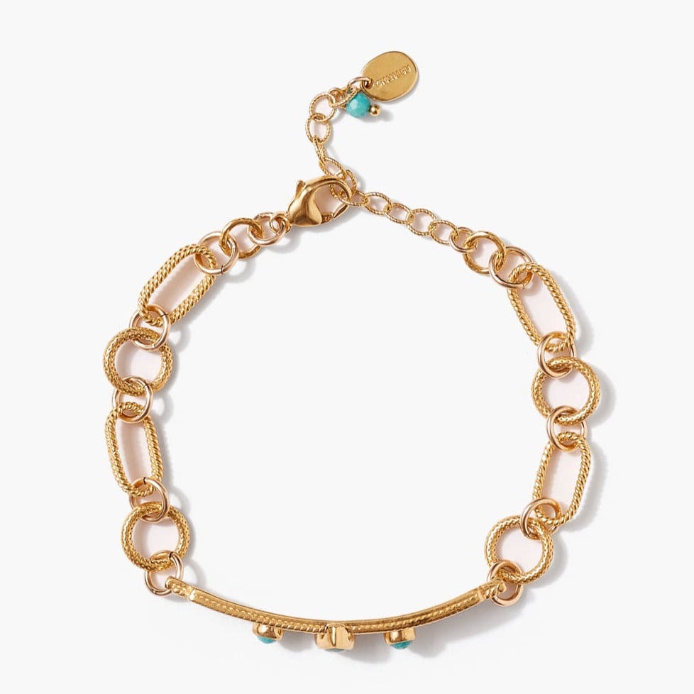 BRC-GPL Gold Plated ID Bracelet with Turquoise