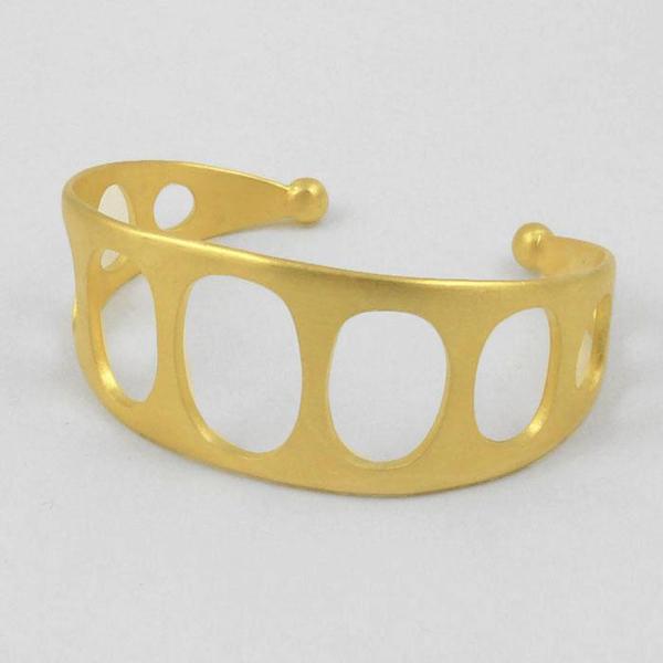 BRC-GPL Gold Plated Mid-century Cut-Out Cuff
