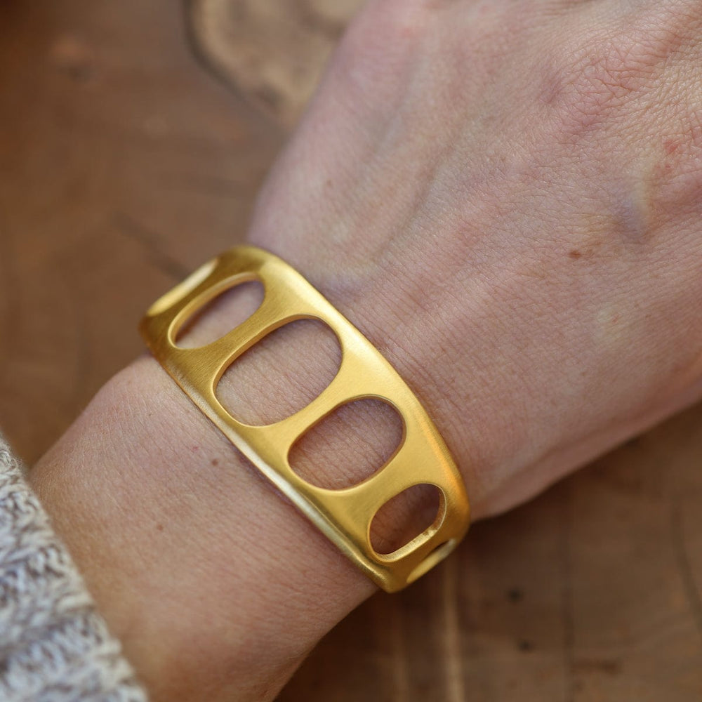 BRC-GPL Gold Plated Mid-century Cut-Out Cuff