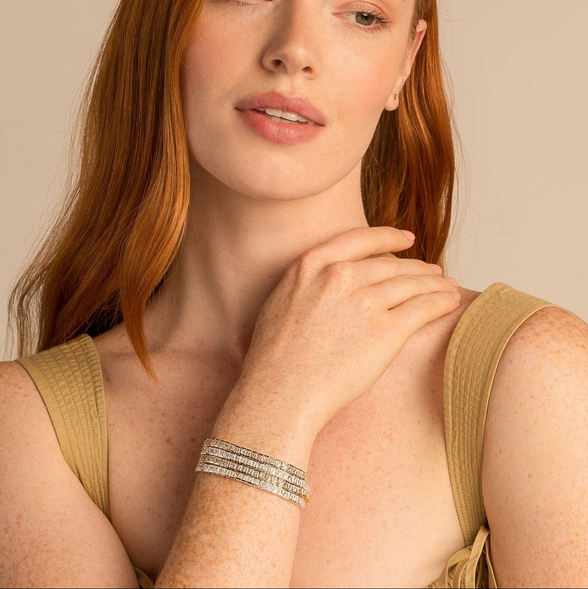 BRC-GPL Gold Plated Mom Baguette Tennis Bracelet