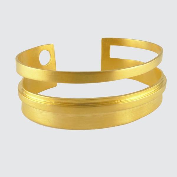 Gold Plated Mondrian Cuff Bracelet – Dandelion Jewelry