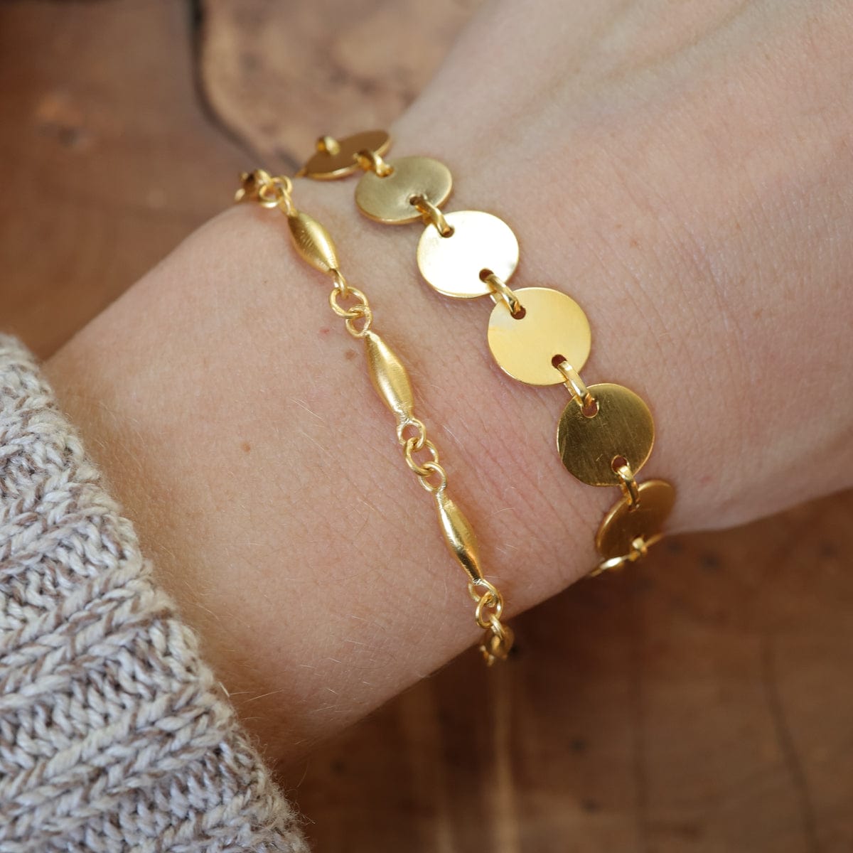 Gold Plated Rice Chain Bracelet – Dandelion Jewelry