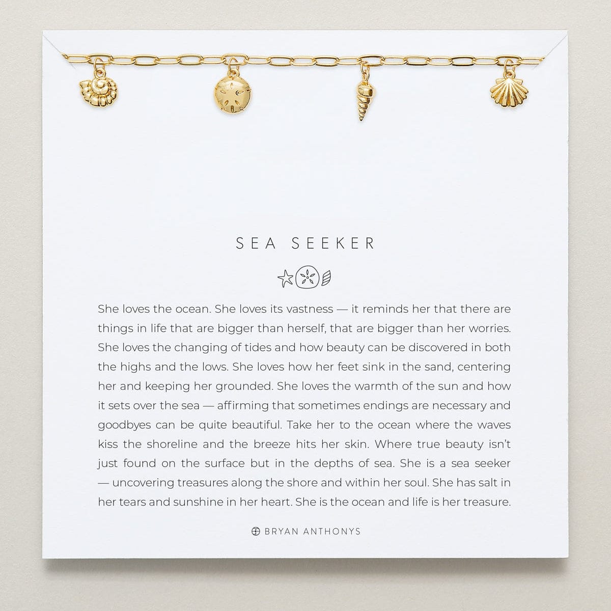 BRC-GPL Gold Plated Sea Seeker Charm Bracelet