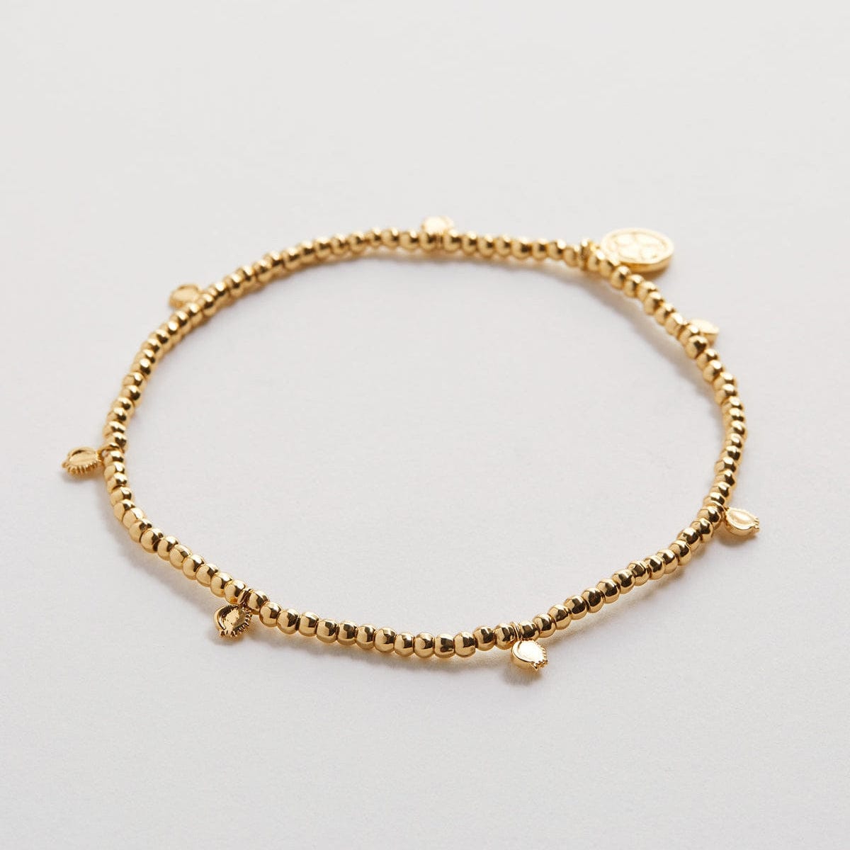 BRC-GPL Gold Plated Squad Beaded Icon Bracelet