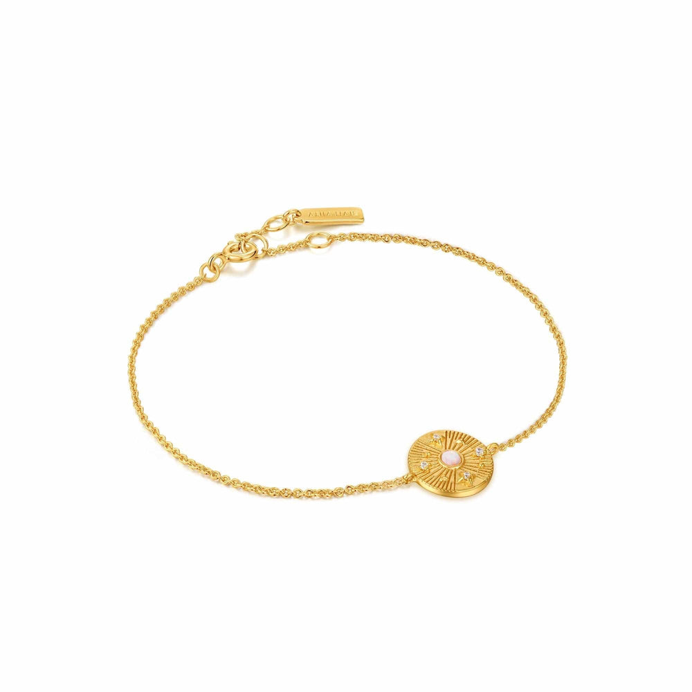 BRC-GPL Gold Scattered Stars Kyoto Opal Disc Bracelet